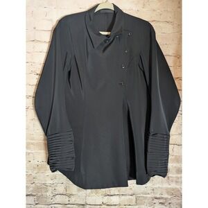 Elm Design Icelandic Jacket 4 Black Lagenlook Asymmetric Avant Garde Pleated Cuf